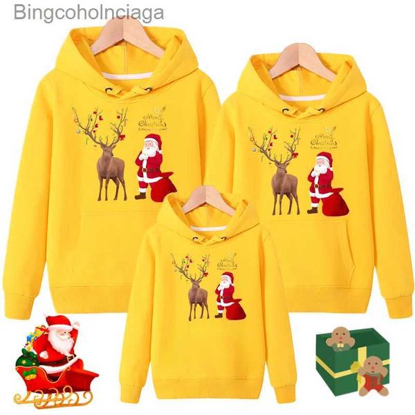 Damen Hoodies Sweatshirts Weihnachten Familie Mutter Vater Tochter Sohn Pullover Set Mama und ich passende Kleidung Kinder Baby Junge Mädchen SweatshirtL231011