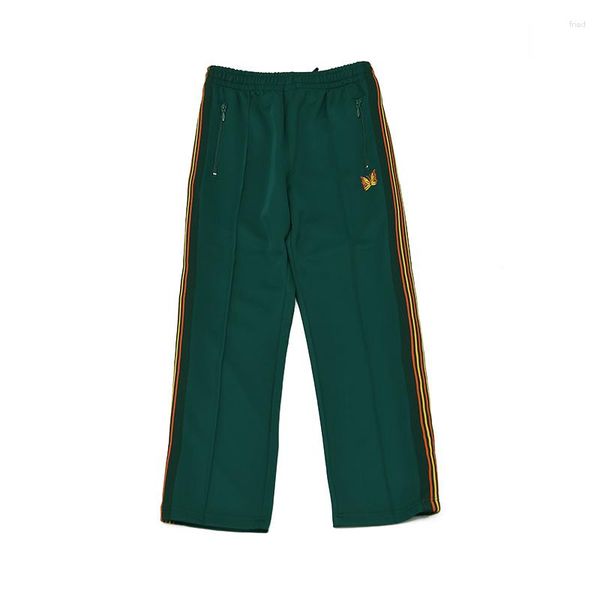 Pantaloni da uomo AGHI Arrivo Pantaloni sportivi di alta qualità Farfalla Ricamo Pantaloni oversize Fettuccia Track Stripe Zipper Uomo Donna Verde