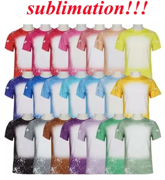 Großhandel Sublimation gebleichte Hemden leere Wärmeübertragung Shirt Polyester T-Shirts US Männer Frauen Party Supplies B1011