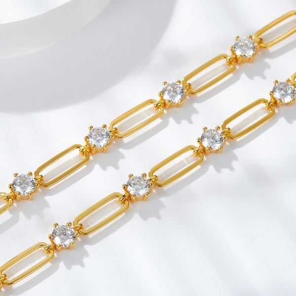 S925 prata esterlina diamante passou no teste d cor 4.5mm redondo moissanite link corrente colar pulseira jóias para homens feminino agradável presente