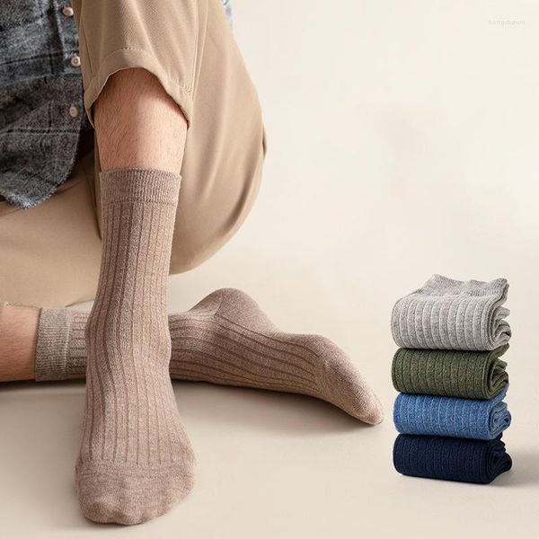 Herrensocken, 1 Paar, für Herren, Sport, einfarbig, Freizeit, schweißabsorbierend, Business, rein, einfach, für Herren, hohe Röhre, Mitte