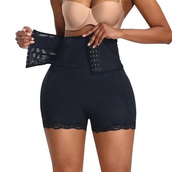 Shapers femininos falso bulifter acolchoado calcinha hip realçador corpo shaper firme barriga controle shapewear cintura alta shorts meados thig242j