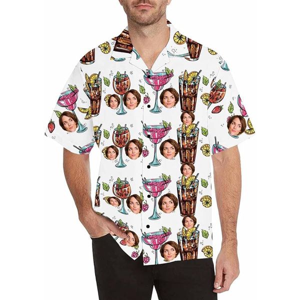 Camicia hawaiana personalizzata Camicia hawaiana da uomo con albero tropicale con foto personalizzata, regalo per papà, fidanzato, figlio, marito, vacanze estive