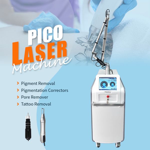 Spedizione gratuita laser a picosecondi ND YAG Laser Rimozione del tatuaggio Macchina per la rimozione della pigmentazione laser Trattamento per il rafforzamento della pelle dell'acne