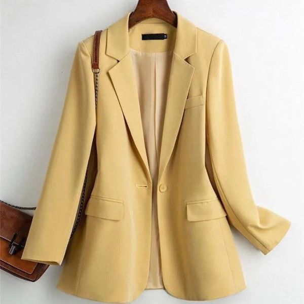 Ternos femininos blazers plus size s-4xl mulheres blazer jaqueta primavera outono moda casual elegante magro solto escritório trabalho terno outwear branco preto amarelo 231011