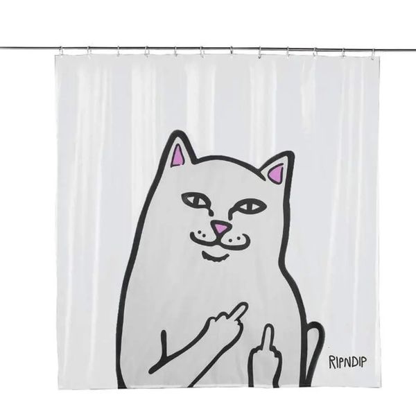 Занавески для душа, креативная мультяшная кошка, простая художественная занавеска для душа с собакой, ветрозащитная занавеска для ванной комнаты, украшение дома 231007