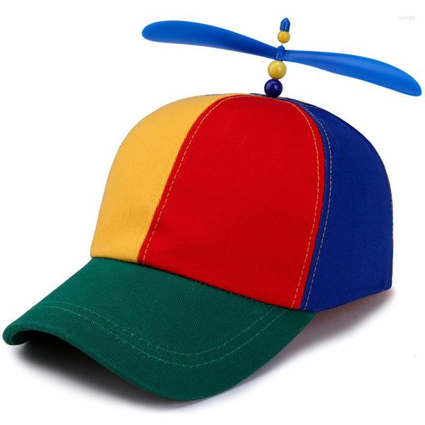 Cappellini da baseball Moda Colorata Bambù Libellula Patchwork Berretto da baseball Elica per elicottero per adulti Avventura divertente Cappello per papà Snapback