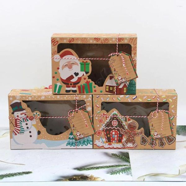 Decorações de Natal 12 caixas de biscoitos de doces queque/queque do presente da padaria