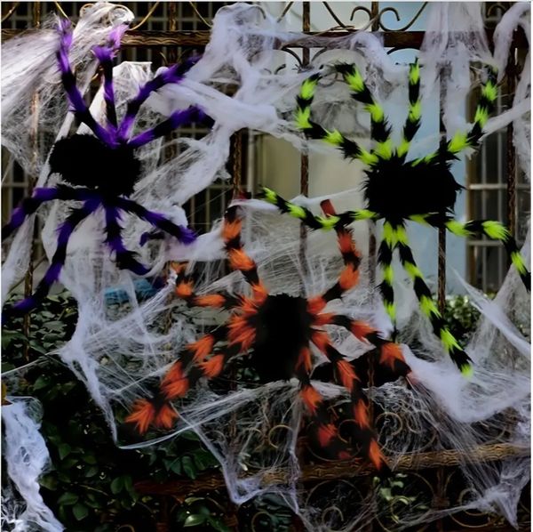 1 pezzo, Decorazione gotica per la camera del ragno di Halloween - Peluche per simulazione di trucco della camera del ragno con fiori - Decorazioni artistiche spaventose per decorazioni per feste e casa