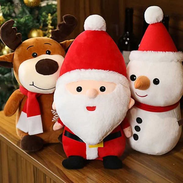 Weihnachtsdekorationen 23/40 cm Cartoon Santa Plüschtiere Stofftierpuppen Weihnachtsgeschenke für Kinder Geburtstag Home Decor R231004