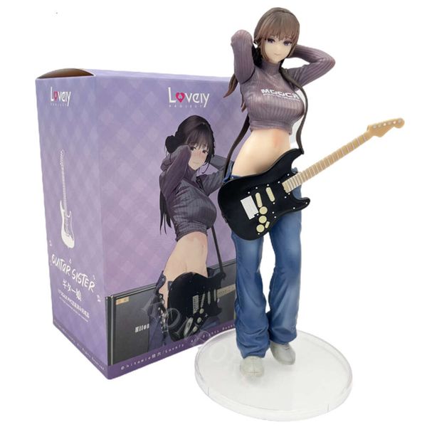 Trajes de mascote 25cm adorável guitarra irmãs mei mei menina anime figura guitarra irmãs figura de ação adulto sexy colecionável modelo boneca brinquedos presentes