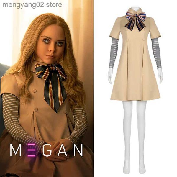 Тематический костюм M3GAN Косплей Come Dress для детей Девочки AI Doll Robots Две тысячи двадцать три платья Меган Униформа Хэллоуин приходит T231011