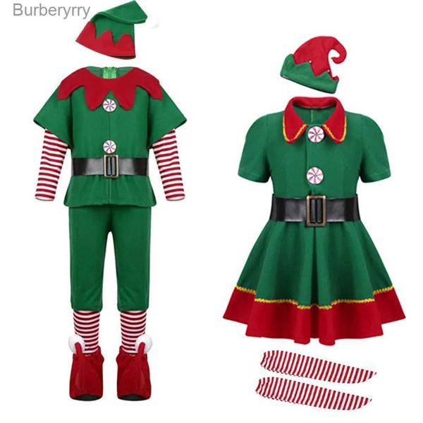 Thema Kostüm Weihnachten Weihnachtsmann Kommen Grüne Elfe Cosplay Familie Karneval Party Neujahr Kostüm Kleidung Set Für Männer Frauen Mädchen JungenL231010