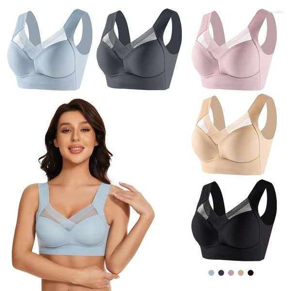 Camisoles Tanques Plus Size Versão Gorda do Tipo Colete Sem Costura Sports Underwear Europeu e Americano Mulheres Voltar