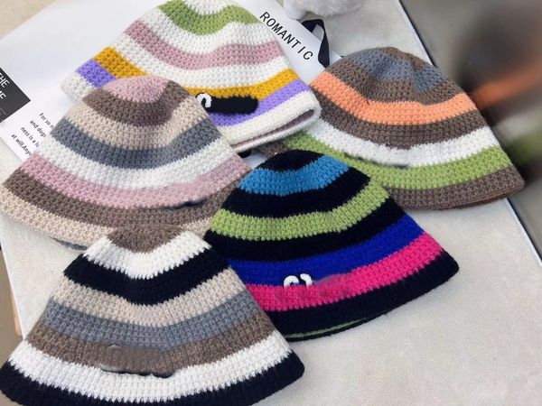 23ss MM Mode neue Designer-Mütze mehrfarbig gestrickt gestrickte Strickmütze süßer All-Match-Wollfischerhut