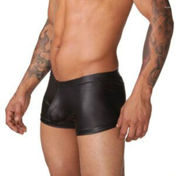 Mutande Intimo Uomo 3 colori Erotici Pantaloncini boxer in pelle da uomo di alta qualità Taglie forti per uomo