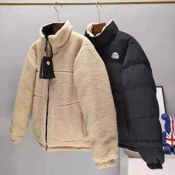 Designer masculino para baixo parka moda casaco designer masculino lã norte jaqueta moda dupla face parka inverno quente feminino gola lã solta mercado para baixo casaco