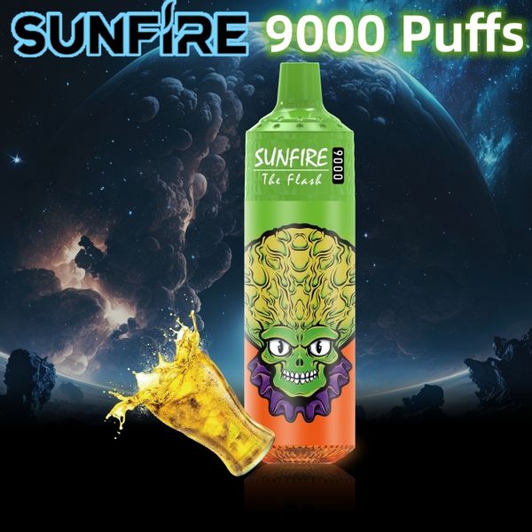 2023 Europa in Europa Best vende Sunfire Tornado 9000 sbuffi vapotte di vape a maglie 10 gusti ricaricabili con soffitta elettronica da 9k di tipo C 9K Luce RGB