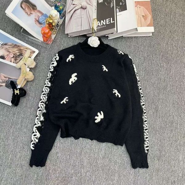 Yün Sweater Designer Sweaters Örme Sweatshirt Ch Jacquard Pullover Ceket Kadınlar Sıcak Tshirt Crew Boyun Hoodie Uzun Kollu Gömlek