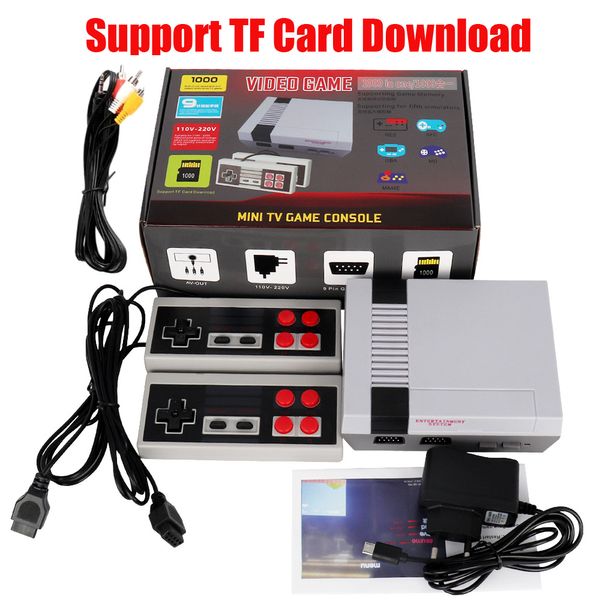 Super Mini Console de jogos retrô com controladores duplos Clássico HDMI TV Out Jogadores de videogame doméstico integrados 1000 8 16 bits Suporte TF Cartão Download de jogos para SFC NES GBA Novo