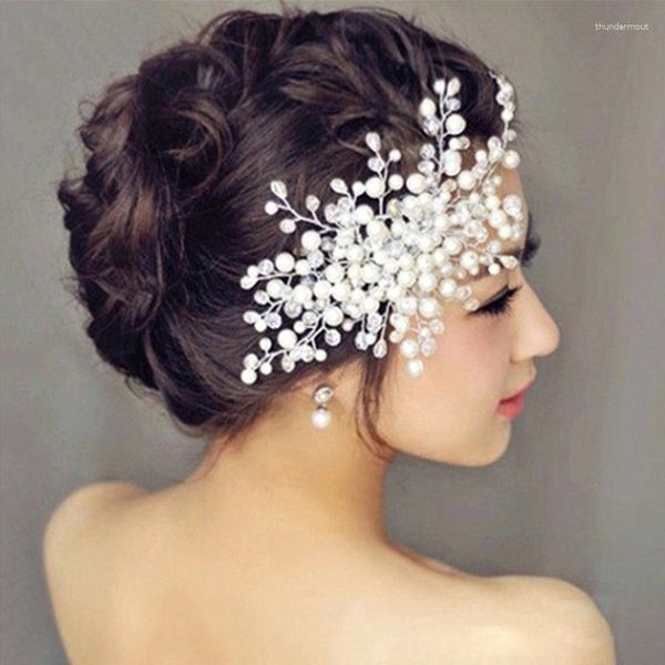 Haarspangen Braut Hochzeit Kristall Kämme Braut Accessoires Blumen Stirnband Handgemacht Haarband Perlen Dekoration Schmuck Geschenke