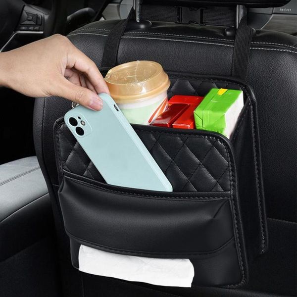 Автомобильный органайзер, сумка для хранения, спинка сиденья с быстроразъемной пряжкой, искусственная кожа, авто заднее сиденье для