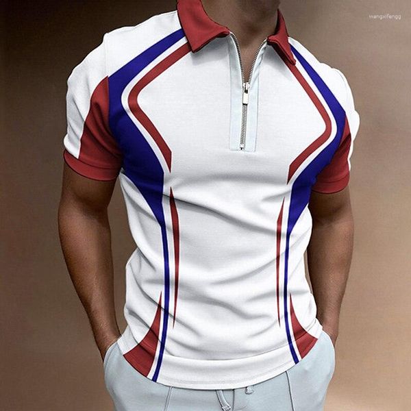 Polo da uomo T-shirt di vendita estiva Polo con cerniera Tuta da lavoro Top Combattimento militare Manica corta Moda Abbigliamento in stile classico