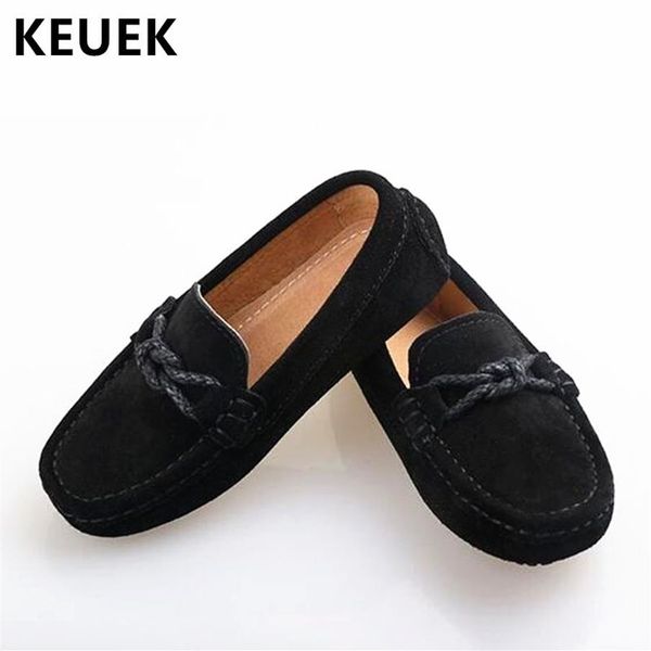 Yeni orijinal deri ayakkabılar çocuk loafers siyah mokasenler bebek yürümeye başlayan flats erkek öğrenci çocukları elbise gündelik ayakkabılar 02228l