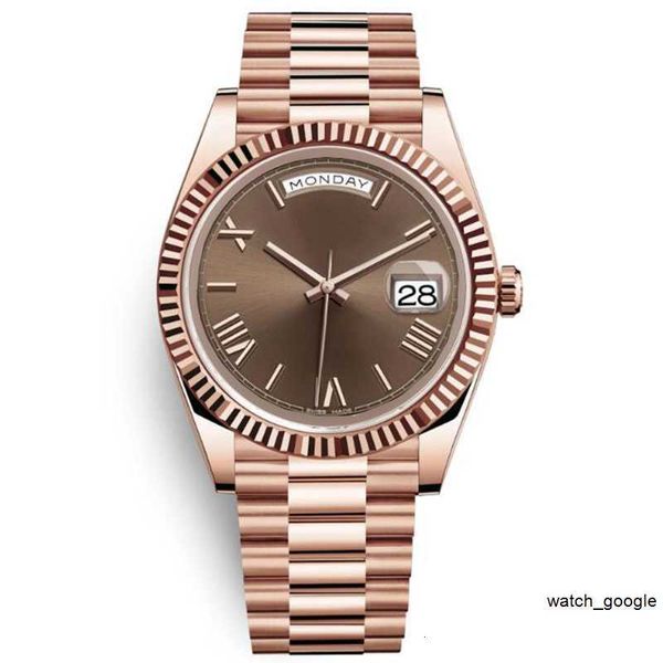 Relógios para homens 41mm Rose Gold Movimento Mecânico Automático Aço Inoxidável Presidente de Alta Qualidade Clássico Sapphire Relógios Caixa Original Designer Watch