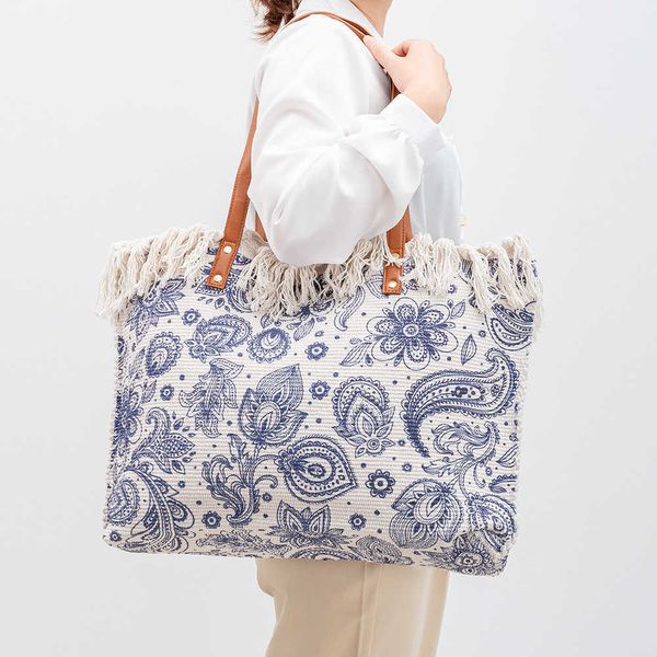 Kleine One-Shoulder-Canvas-Tasche, bedruckt, Bohemian-Ethno-Charme, Sutot-Tasche, große Kapazität, Handtasche für Damen