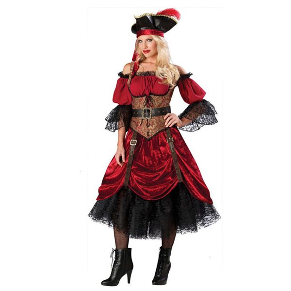 Kadınlar Seksi Deluxe Pirate Kostümleri Cosplay Kadın Fantezi Elbise Korsanları Cadılar Bayramı Korsanları