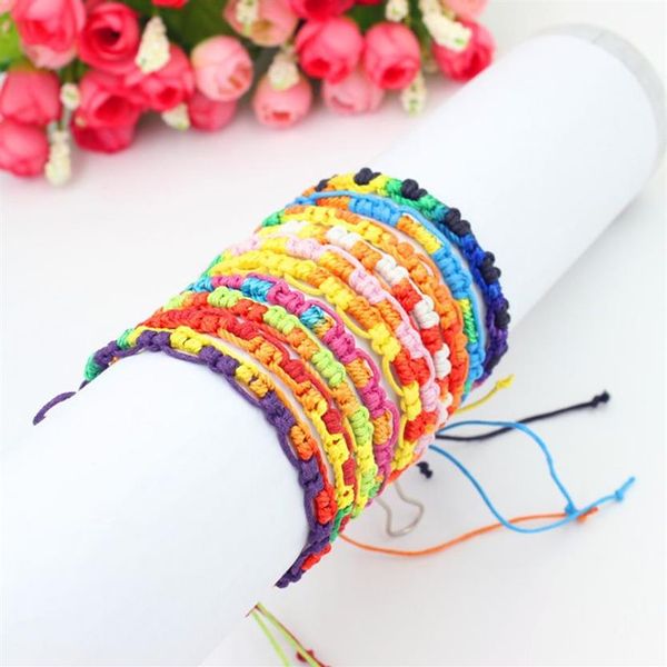 Braccialetti dell'amicizia con corde intrecciate in corda di cotone con tessuto di marca bohémien341i