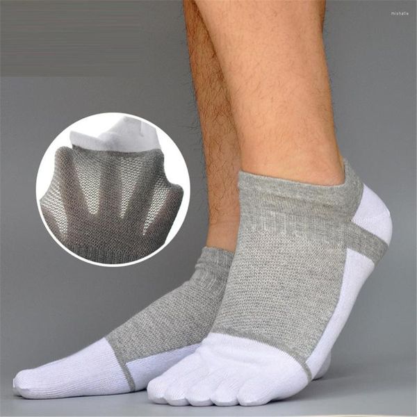 Erkek Çorap 2 Çift Toe Erkekler Pamuk Beş Parmak Birleştiren örgü Yumuşak Düşük Kesim Ayak Bileği Çalışan Spor Siyah Beyaz Gri Erkek Sox