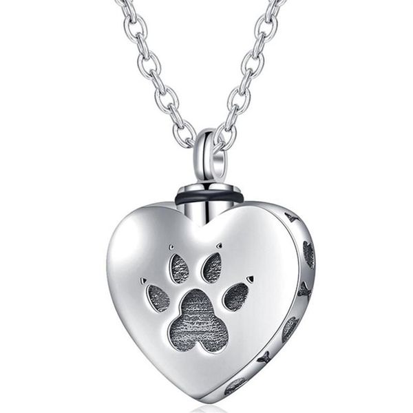 Colares Pingente Amor Coração Pet Cremação Urna Colar Cinza Cão Jóias Memorial Lembrança Amante Romântico Gift178W