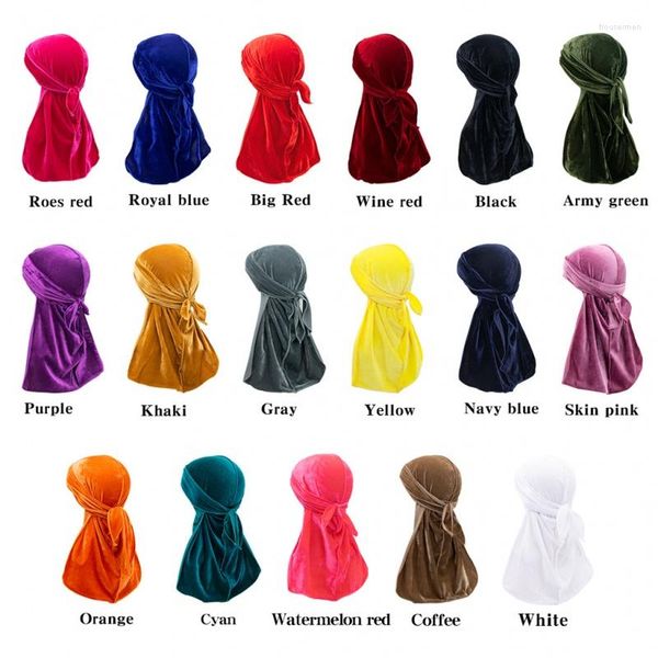 Berets Amazon Gold Velvet Long Tail Braid Pirate Hat Head-Wrapping Tam-O'-Shanter Durag