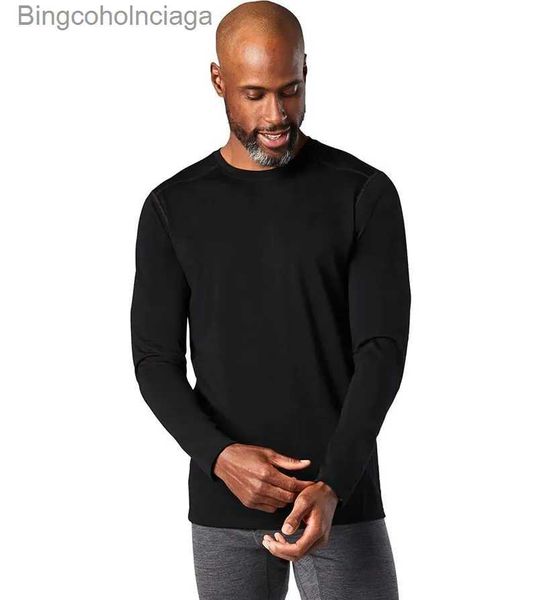 Intimo termico da uomo 100% lana merino Strato base Uomo lana merino termica Manica lunga Intimo uomo Top Baselayer Camicie Traspirante USA Taglia L231011