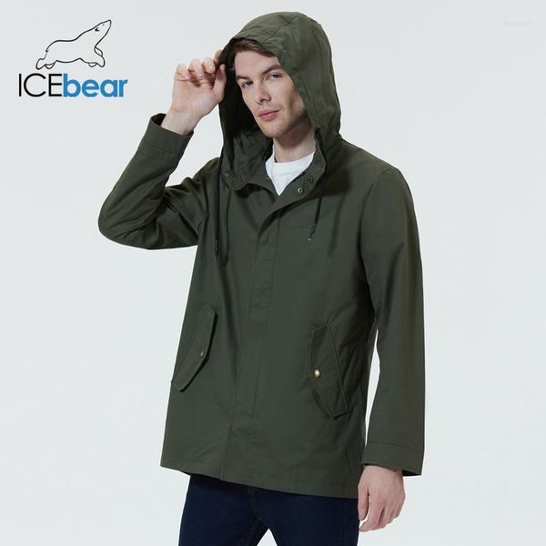 Мужские плащи 2023, короткая ветровка, осеннее стильное пальто с капюшоном, модная брендовая одежда MWF20701D