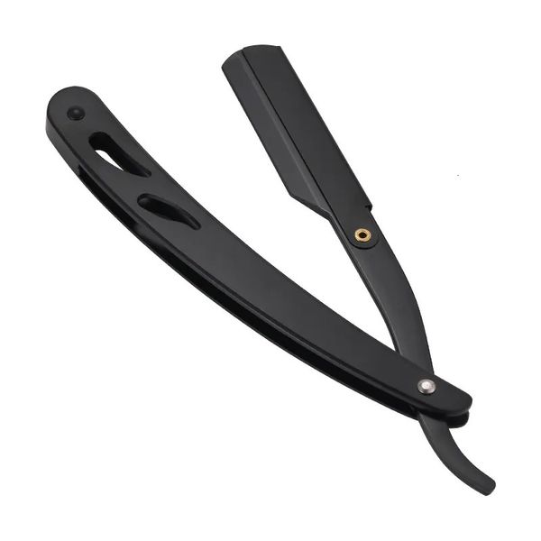 Tıraş bıçağı erkekler tıraş berber aletleri saç tıraş tacizi ve bıçaklar antika siyah katlanır tıraş bıçağı paslanmaz çelik düz tıraşır makinesi 231011