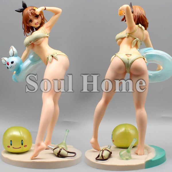 Trajes de mascote 28cm Anime Atelier Ryza 2 Reisalin Stout 1/6 Maiô branco Ver Sexy Girl Pvc Action Figures Coleção Modelo Boneca Brinquedos Presente