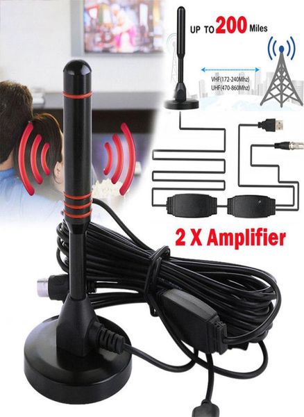 Antenna TV HDTV digitale per interni Antenna ad alto guadagno 25dBi Antenna amplificata Portata 200 miglia Visualizzazione VHF UHF DTMB DVBT ATSC DTMBT5036103