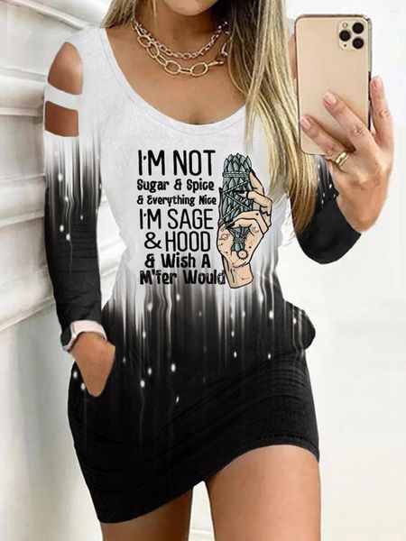 Abiti casual 2023 Halloween I'm Not SugarSpiceEverything Nice Hood Mini abito con spalle scoperte Vintage Hollow Out Women Sexy