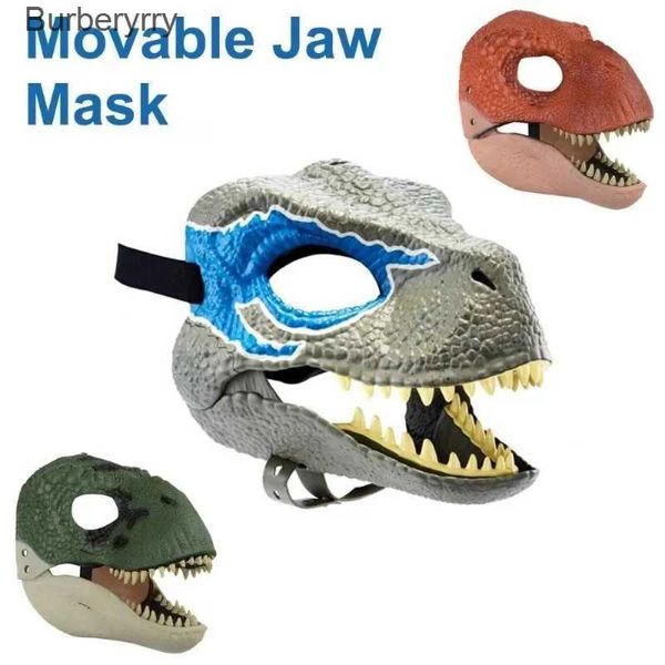 Acessórios de fantasia Capacete de dinossauro de terror Máscara de dinossauro realista Assustador Animal de Halloween Tiranossauro Rex Máscara de festa de Halloween Decoração de presenteL231010L2310