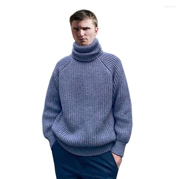 Maglioni da uomo puro tessuto a mano ispessito collo alto maglione invernale di alta qualità spessa coppia outfit pullover 2023 uomini bianchi