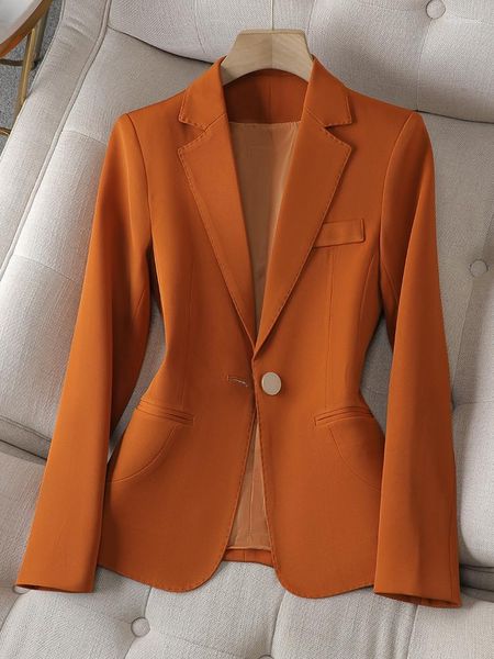 Ternos femininos terno blazer senhoras do escritório fino formal um buttun jaqueta sólida feminino trabalho de negócios mulher usar casacos superiores para o outono