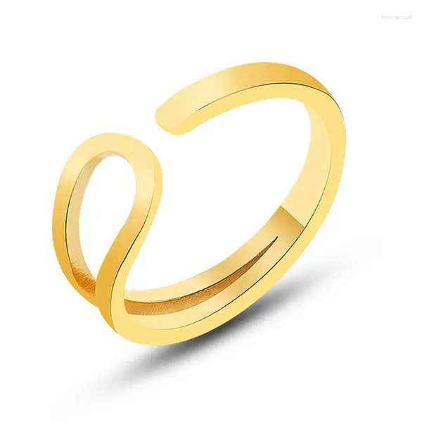 Anéis de cluster anel geométrico irregular titânio aço feminino aberto presente de casamento punk moda jóias acessórios