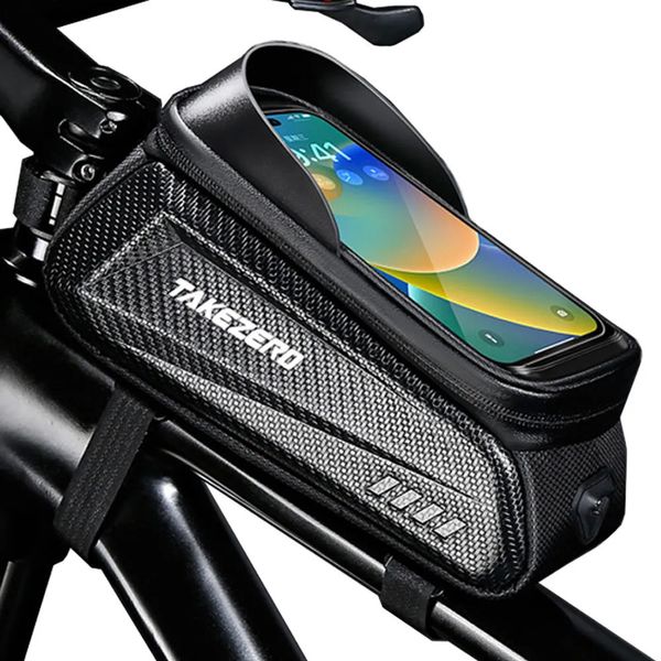 Outdoor-Taschen Boler Fahrradtasche 2L Rahmen Vorderrohr Radfahren Fahrrad Wasserdichte Telefonhülle Halter 72 Zoll Touchscreen Zubehör 231011