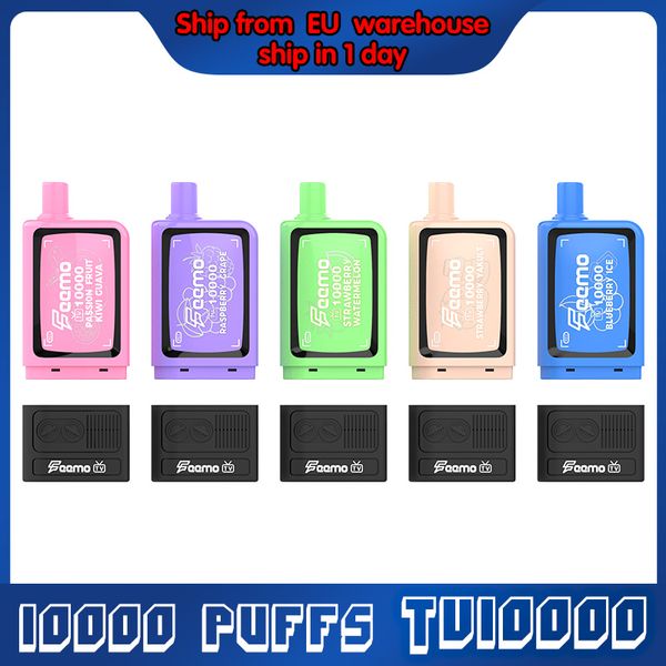 Original descartável vape vapor pod caixa Feemo TV10000 descartável vape 10k puffs com 20ml separável pod atomizador caixa vape 5% nic 10 sabores transporte rápido