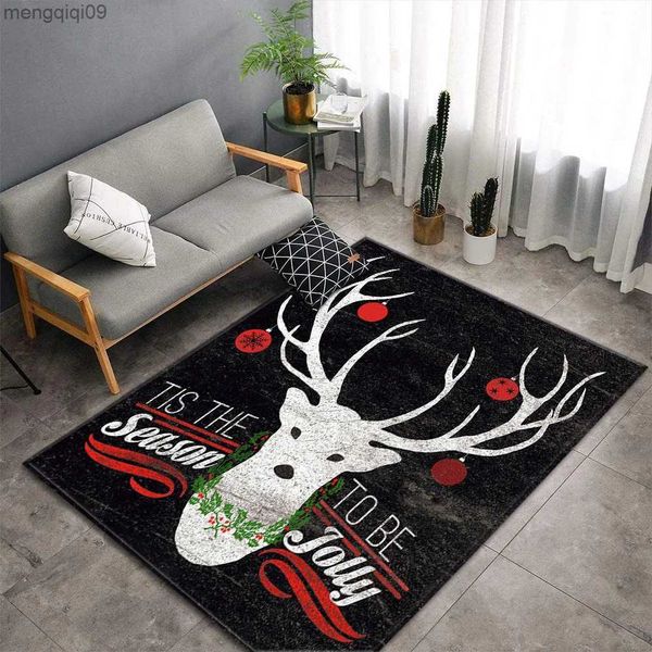 Decorazioni natalizie Serie natalizia tappeto moderno soggiorno divano tappeto antiscivolo corridoio camera da letto bagno cucina tappetino tappetino d'ingresso