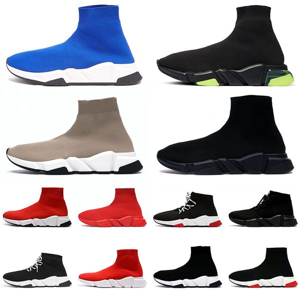 2024 Top Speed 1.0 2.0 Paris Sock Shoes Scarpe firmate da uomo Plate-Forme Graffiti Knit Scarpe Lace-Up Triple Nero Marrone Beige Glitter