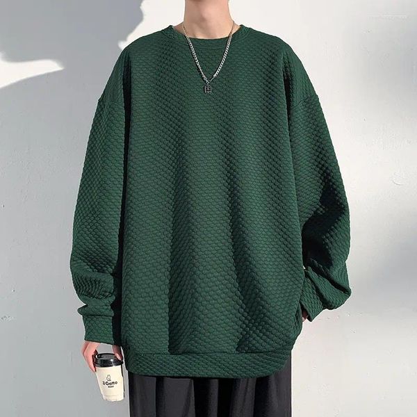 Felpe con cappuccio da uomo 2023 Autunno Dot O-Collo Felpa da uomo Streetwear Casual moda coreana Mens oversize Harajuku Pullover Abbigliamento